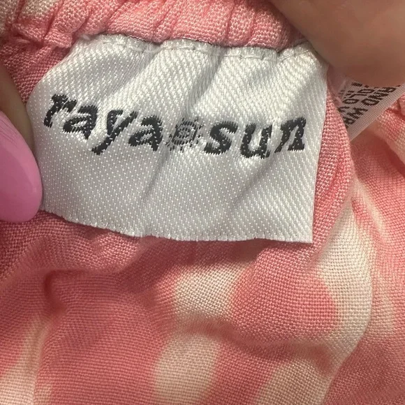 Raya Sun Tie Dye Beachy BOHO Tank Pink and Gray Sleeveless Mini Sundress - Picture 9 of 16